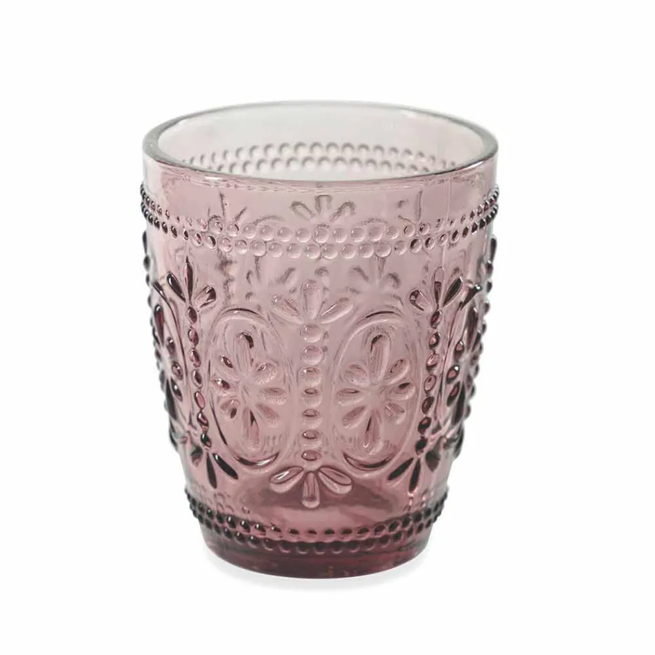 Ensemble de verres à eau décorés et colorés 6 pièces - Pastel-Palazzo Viadurini