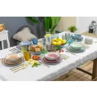 Verres décorés en verre coloré moderne servant de l'eau 12 pièces - Mix Viadurini