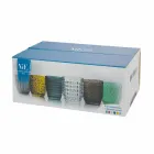 Verres décorés en verre coloré moderne servant de l'eau 6 pièces - Mix Viadurini