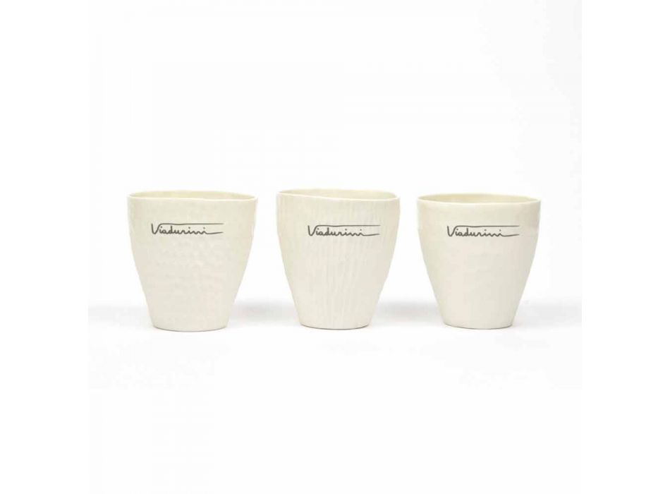 Verres en porcelaine blanche design de luxe 6 pièces uniques - Arcireale Viadurini
