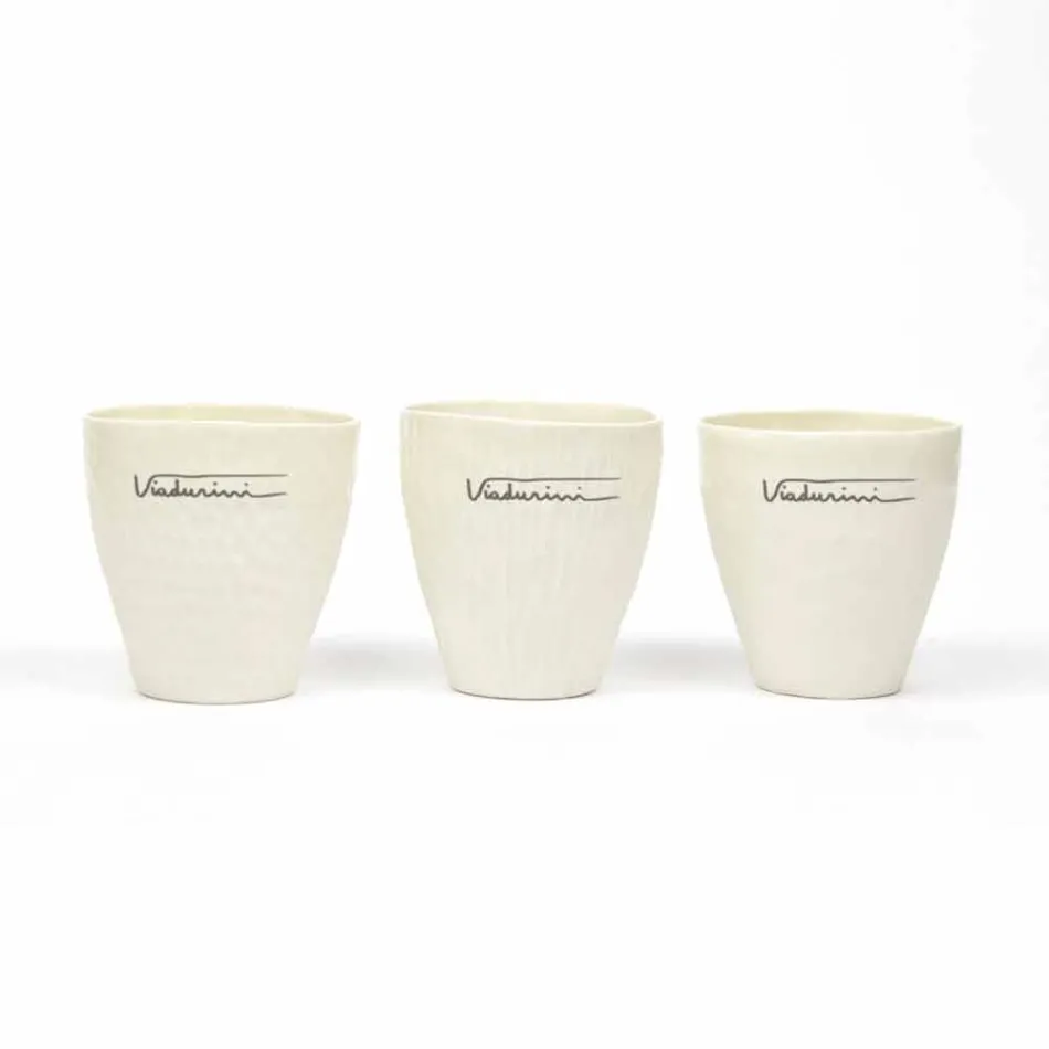 Verres en porcelaine blanche design de luxe 6 pièces uniques - Arcireale Viadurini
