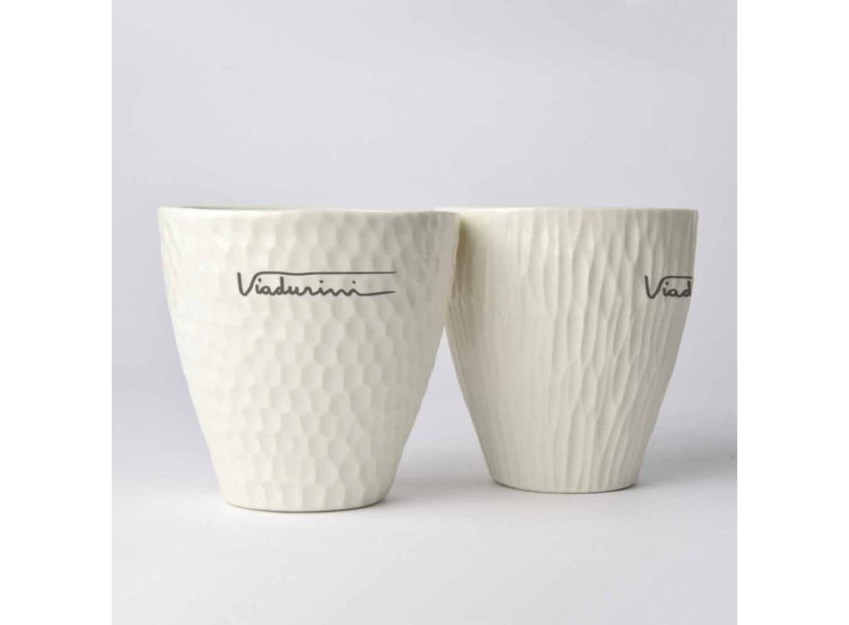 Verres en porcelaine blanche design de luxe 6 pièces uniques - Arcireale Viadurini