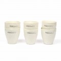 Verres en porcelaine blanche design de luxe 6 pièces uniques - Arcireale