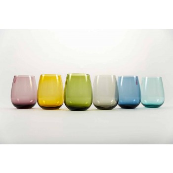 Gobelets en verre coloré pour service moderne de l'eau de 6 pièces - Aperi