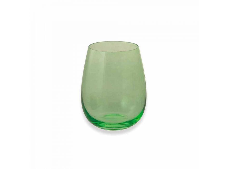Gobelets en verre coloré pour service moderne de l'eau de 6 pièces - Aperi Viadurini