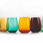 Gobelets en verre coloré pour service moderne de l'eau de 6 pièces - Aperi Viadurini