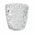 Verres en verre transparent décorés, service d'eau moderne 12 pièces - mélange Viadurini