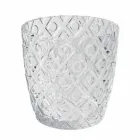 Verres en verre transparent décorés, service d'eau moderne 12 pièces - mélange Viadurini