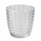 Verres en verre transparent décorés, service d'eau moderne 12 pièces - mélange Viadurini