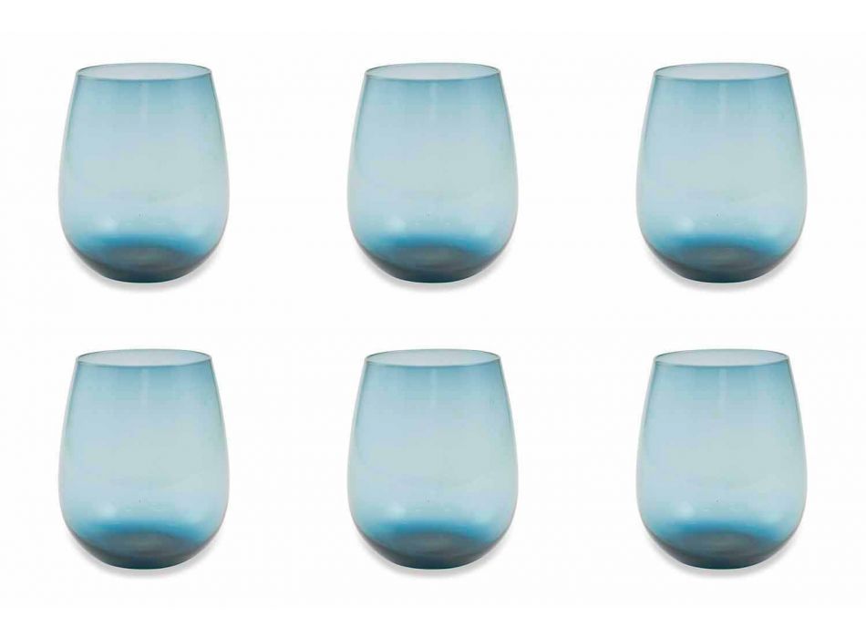 Service de verres à eau en verre moderne et coloré de 6 pièces - Aperi Viadurini