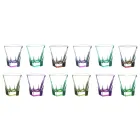 Tumbler Low Verres à Boisson en Cristal Eco Coloré 12 Pcs - Amalgame Viadurini