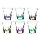Tumbler Low Verres à Boisson en Cristal Eco Coloré 12 Pcs - Amalgame Viadurini