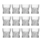 Verres Tumbler Bas en Eco Crystal Décoration Audace 12 Pièces - Ritmo Viadurini