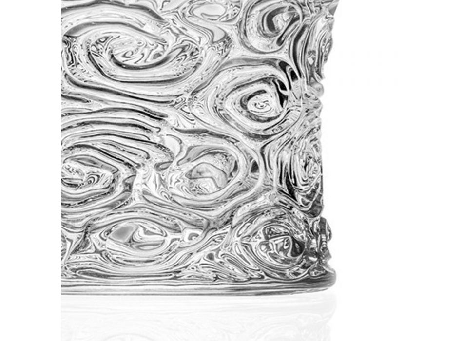 Verres Tumbler Bas en Eco Crystal Décoration Audace 12 Pièces - Ritmo Viadurini