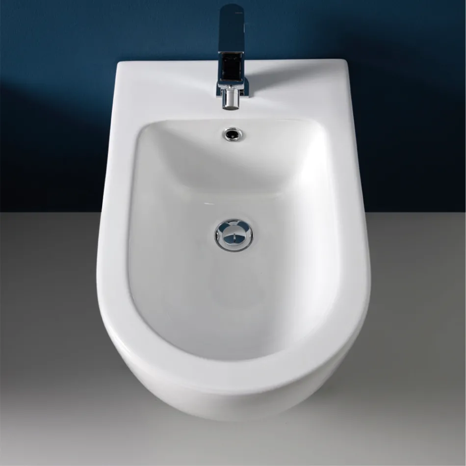 Bidet en céramique cyclonique monotrou Aralia au design moderne Viadurini