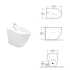 Bidet en céramique cyclonique monotrou Aralia au design moderne Viadurini
