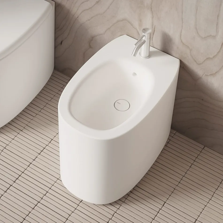 Bidet sur pied en céramique de différentes couleurs, fabriqué en Italie - Fille Viadurini