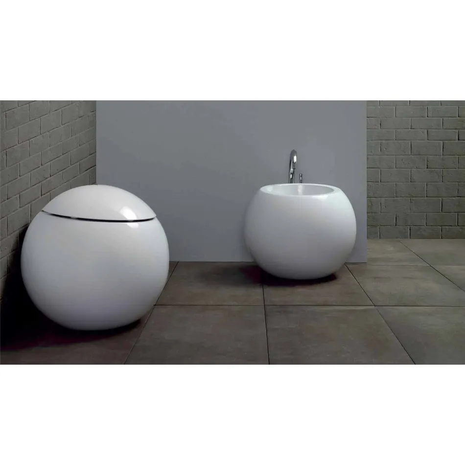 Bidet en forme de boule en céramique de couleur Fanna Viadurini