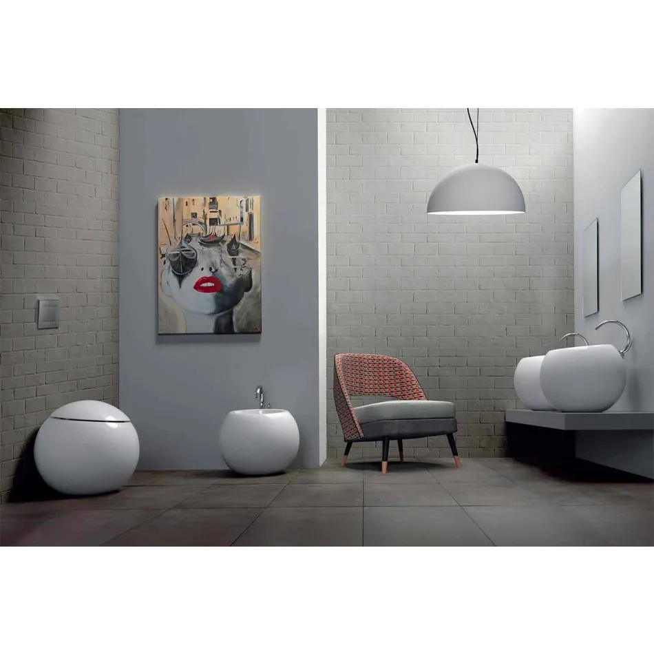 Bidet en forme de boule en céramique de couleur Fanna Viadurini