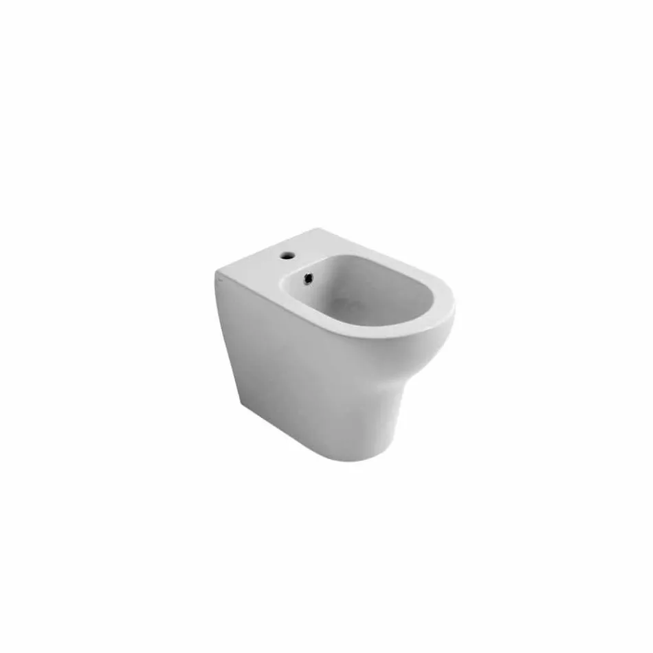 Bidet design moderne en céramique blanche 54x35 cm, fabriqué en Italie Viadurini