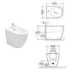 Bidet sur pied Aster en céramique mate, disponible en deux couleurs et au design moderne Viadurini