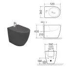 Bidet sur pied Aster en céramique mate, disponible en deux couleurs et au design moderne Viadurini