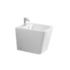Bidet monotrou sur pied en céramique blanche au design moderne et élégant - Giunco Viadurini