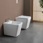Bidet monotrou sur pied en céramique blanche au design moderne et élégant - Giunco Viadurini