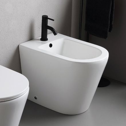 Bidet monotrou sur pied Salice en céramique blanche au design moderne et élégant Viadurini