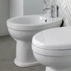 Bidet monotrou sur pied en céramique blanche au design moderne et élégant - Silica Viadurini