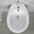 Bidet monotrou sur pied en céramique blanche au design moderne et élégant - Silica Viadurini