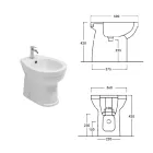 Bidet monotrou sur pied en céramique blanche au design moderne et élégant - Silica Viadurini