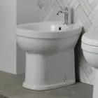 Bidet monotrou sur pied en céramique blanche au design moderne et élégant - Silica Viadurini