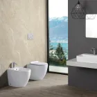 Bidet monotrou sur pied Aster en céramique blanche résistante au design moderne Viadurini