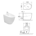 Bidet monotrou sur pied Aster en céramique blanche résistante au design moderne Viadurini