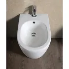 Bidet monotrou sur pied Aster en céramique blanche résistante au design moderne Viadurini