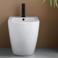 Bidet monotrou sur pied en céramique blanche résistante au design moderne - Olmo