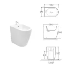Bidet monotrou avec bonde décalée en céramique au design moderne - Oleandro  Viadurini