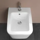 Bidet mural monotrou en céramique blanche au design moderne et élégant - Giunco Viadurini