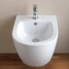 Bidet mural monotrou en céramique blanche au design moderne - Ginepro Viadurini