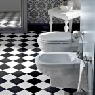 Bidet monotrou classique en céramique blanche fabriqué en Italie - Marwa Viadurini