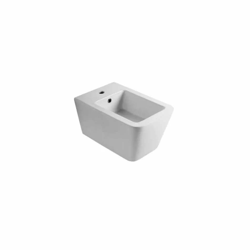 Bidet en céramique suspendu design Sun Square 55x35cm, fabriqué en Italie Viadurini