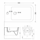Bidet en céramique suspendu design Sun Square 55x35cm, fabriqué en Italie Viadurini