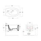 Bidet suspendu en céramique, disponible en plusieurs couleurs, fabriqué en Italie - Fille Viadurini