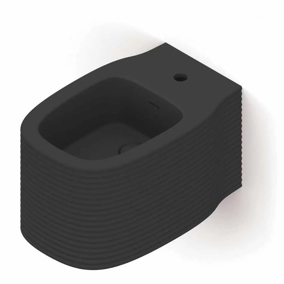 Bidet suspendu en céramique de conception moderne fabriqué en Italie, Hamlet Viadurini