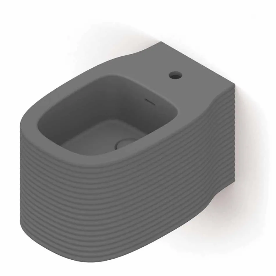 Bidet suspendu en céramique de conception moderne fabriqué en Italie, Hamlet Viadurini