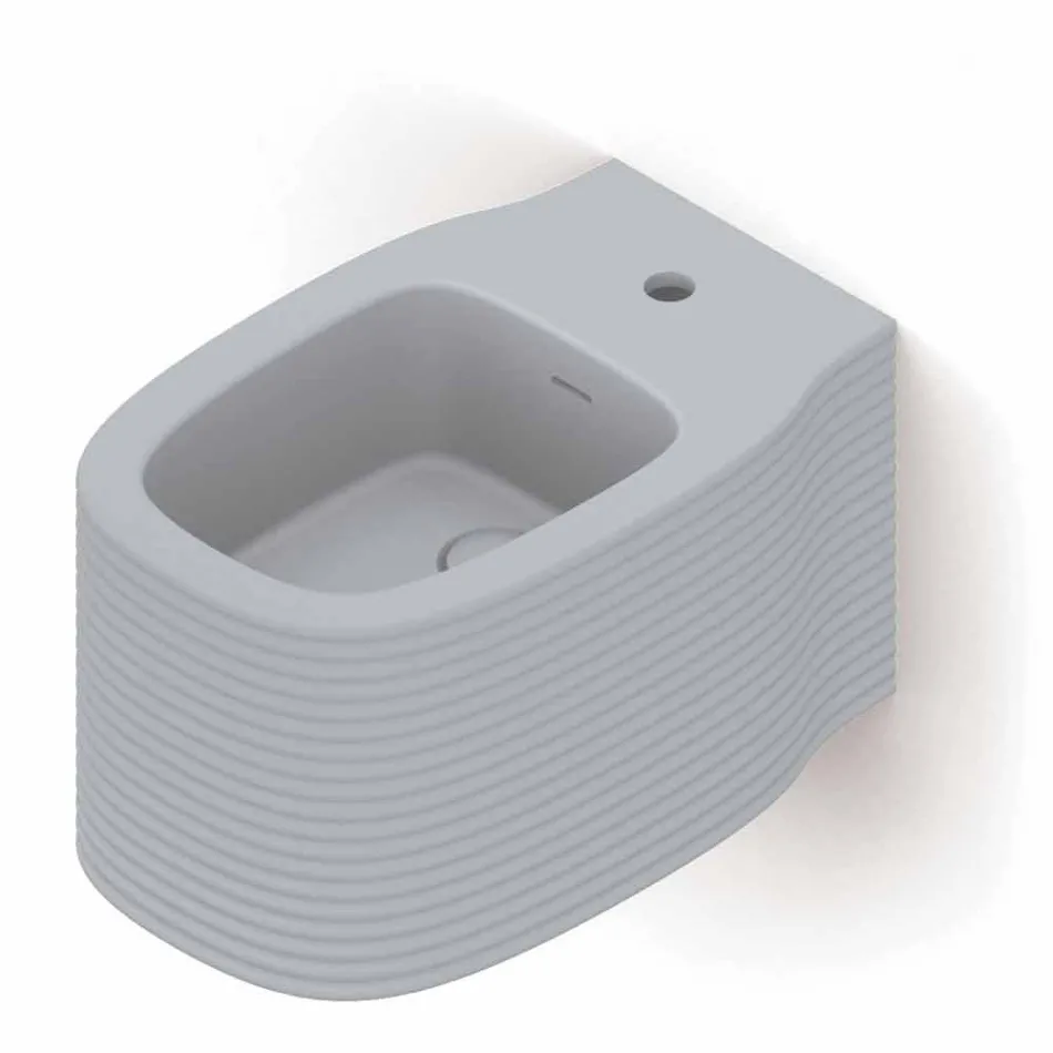 Bidet suspendu en céramique de conception moderne fabriqué en Italie, Hamlet Viadurini