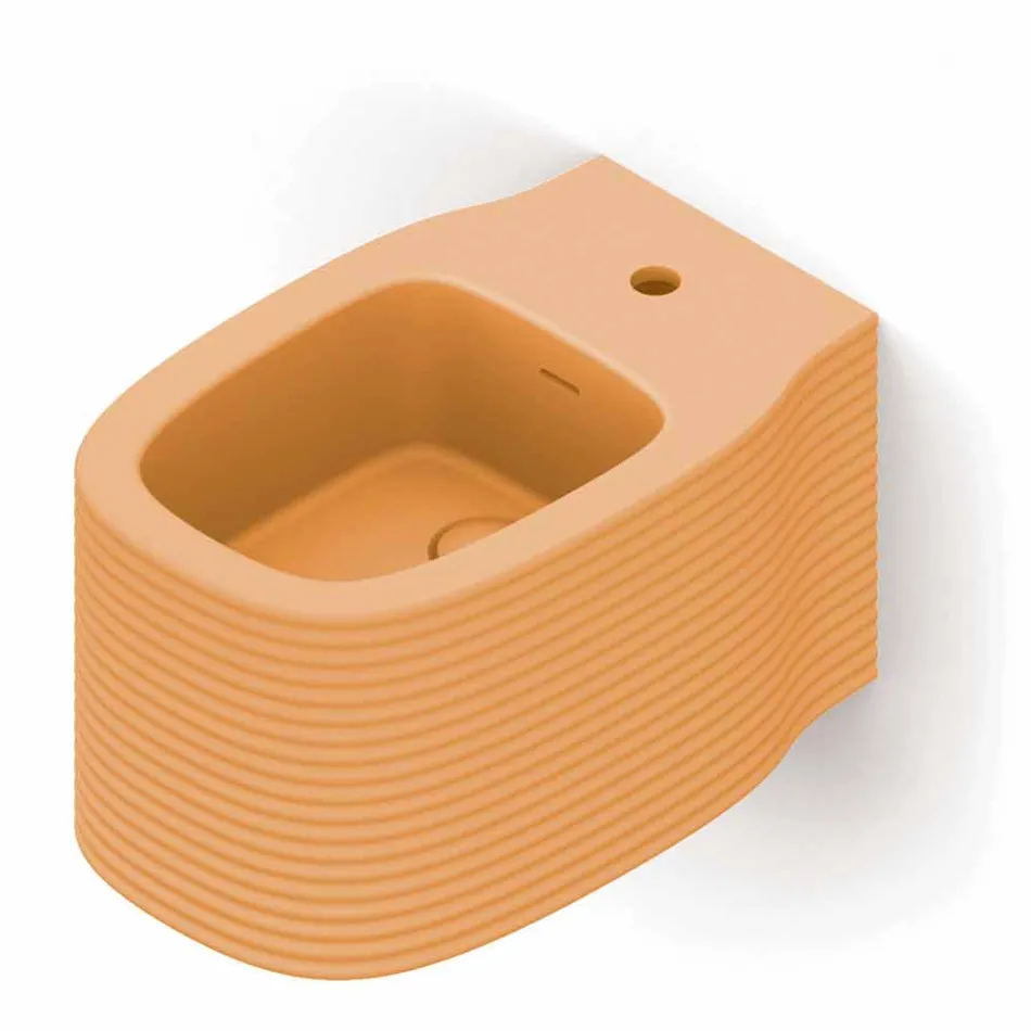 Bidet suspendu en céramique de conception moderne fabriqué en Italie, Hamlet Viadurini