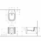 Bidet suspendu en céramique de conception moderne fabriqué en Italie, Hamlet Viadurini