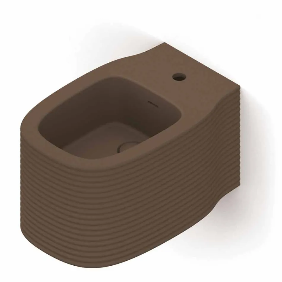 Bidet suspendu en céramique de conception moderne fabriqué en Italie, Hamlet Viadurini